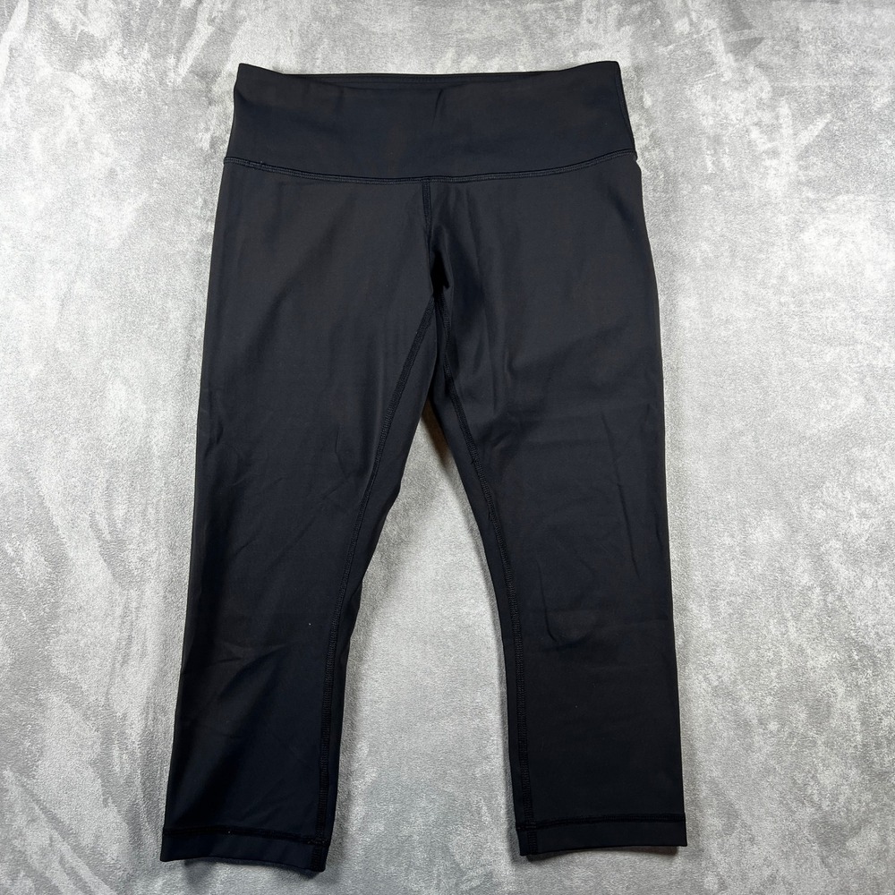 Lululemon Wunder Under High Rise Crop 19" Black Luon Yoga Leggings Women's Sz 6